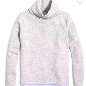 J. Crew funnel neck pullover with woven hem